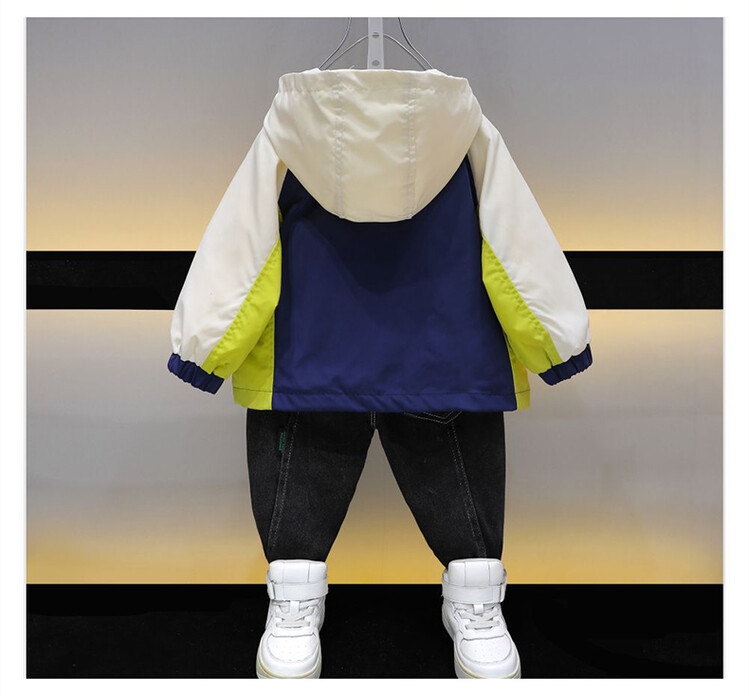 Αγόρια 2325 Διπλό Παλτό με φερμουάρ 2023 Άνοιξη Φθινόπωρο Νέο Παιδικό Όμορφο και Εξατομικευμένο Βρεφικό Ρούχα Αντιανεμικό_voghion.com