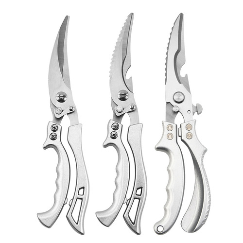 Manufacturer stainless steel zinc alloy handle chicken bone scissors multifunctional household scissors kitchen aluminum scissors wholesale