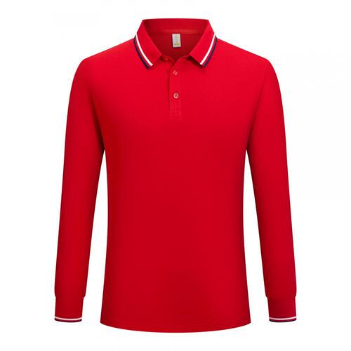 Poloshirt with contrast colors, long sleeves, collar, workwear, group cultural t-shirt for spring and autumn, unisex