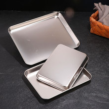 316食品级不锈平底方盘肠粉蒸盘凉皮粉盘家用蒸盘烧烤盘烤箱用盘