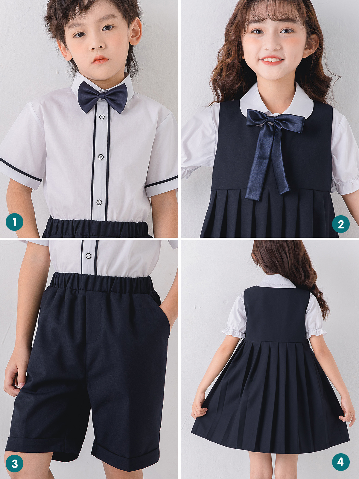 Kindergarten Uniforms, Summer Clothes, Kidsren's Class Uniforms, Primary School Students' Short-Sleeved School Uniforms, Chorus Recitation Uniforms, Senior Class Graduation Photo Costumes