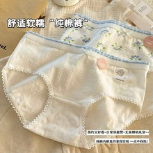 7A加长底档纯棉内裤女甜美日系中腰全棉少女新款学生透气三角短裤