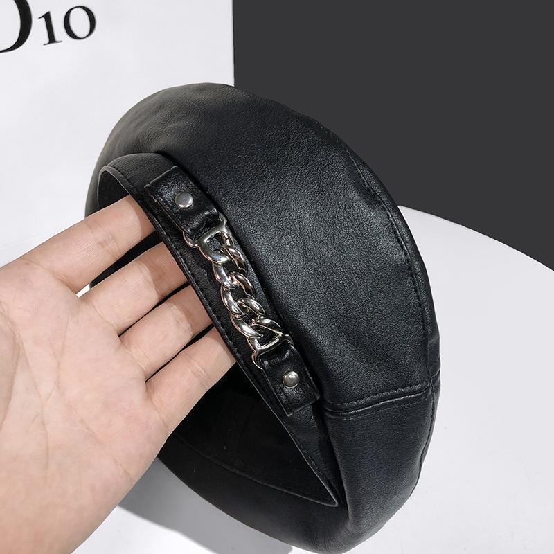 Englische achteckige Lederkette für Kinder, beliebte koreanische Version, robuste und vielseitige PU-Lederkette_voghion.com