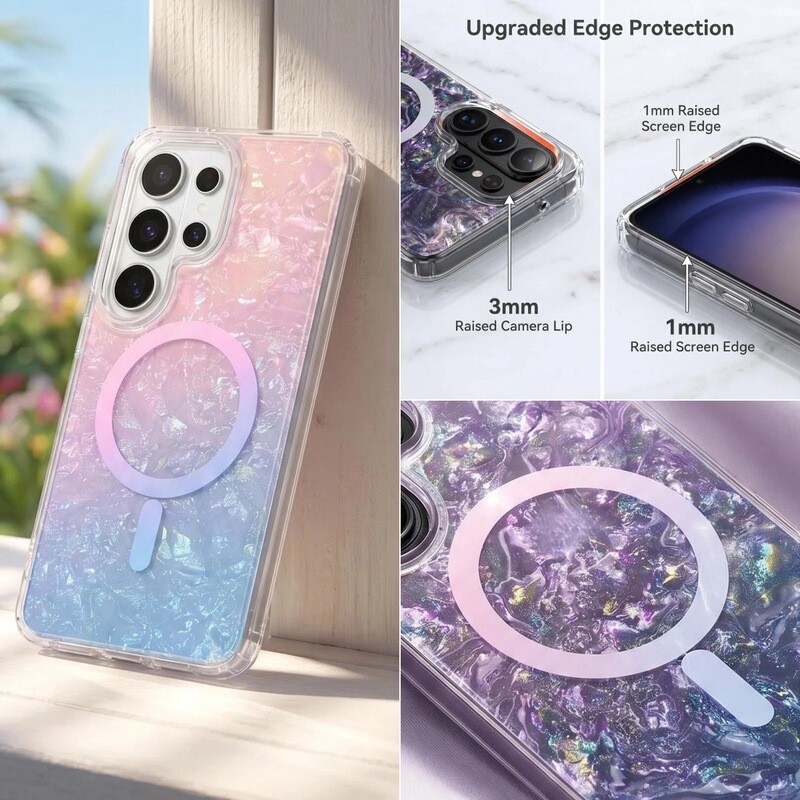 Factory wholesale suitable for Samsung S26Ultra magnetic phone case, IMD process gradient shell pattern, anti-drop S26FE Factory wholesale suitable for Samsung S26Ultra magnetic phone case, IMD process gradient shell pattern, anti-drop S26FE