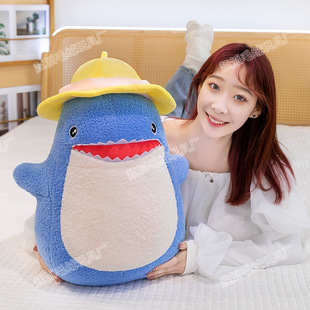 Trendy Shark Hat Plush Toy Shark Doll Home Decor Gift for Girlfriend Birthday Doll