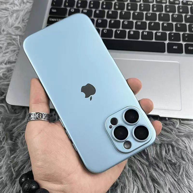 自带镜头膜磨砂金属漆适用iPhone17手机壳全包肤感苹果16防摔硬套|undefined