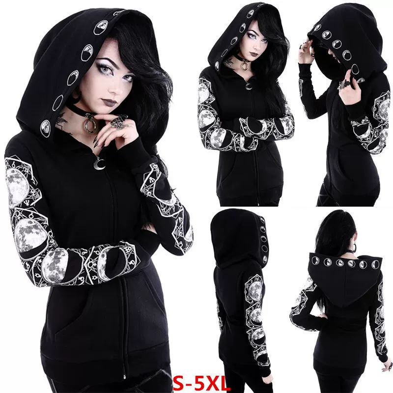Свитшот с длинным рукавом с капюшоном, (Cross-border торговля), Aliexpress, Amazon, панк-стиль