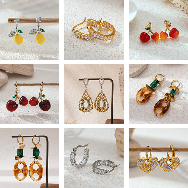 Tina Europa y los Estados Unidos acero inoxidable transfronterizo chapado en oro 18k moda inswind personalidad pendientes temperamento joyas al por mayor mujeres