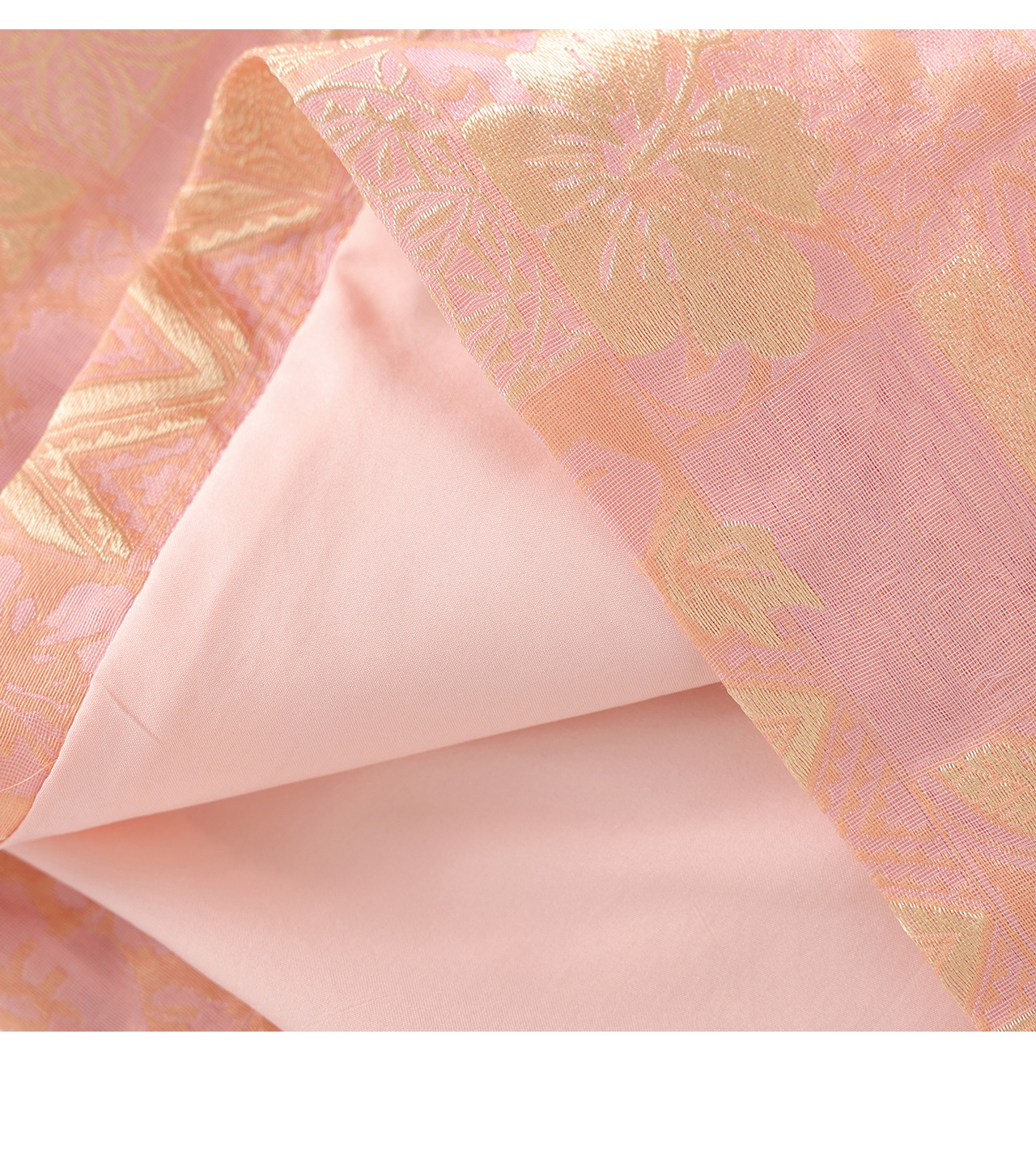 Đầm chữ A nữ jacquard họa tiết hoa nhí phong cách tiểu thư — màu hồng chi tiết 28