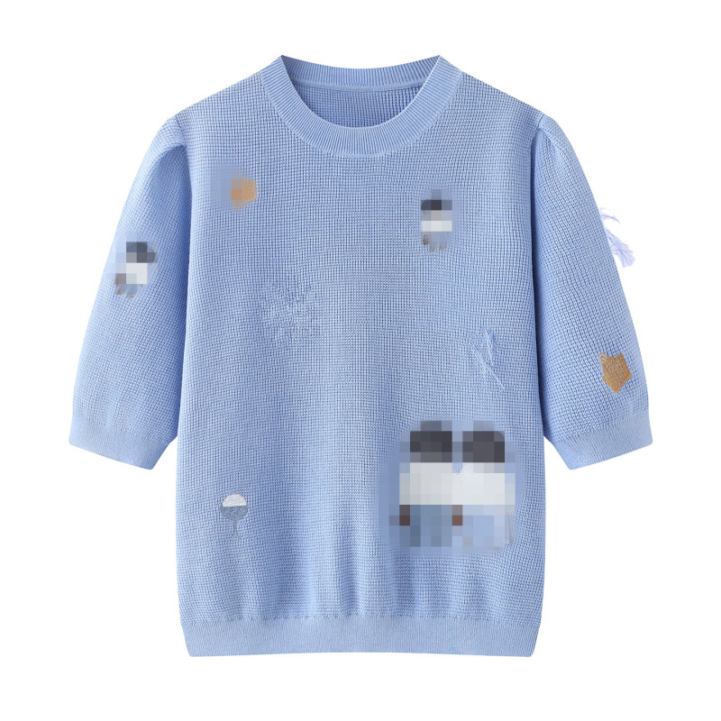 In Stock 2026 Spring/Summer New Women's Cartoon Embroidered Doll Short-Sleeve Knit Top 2K1Ee27 In Stock 2026 Spring/Summer New Women's Cartoon Embroidered Doll Short-Sleeve Knit Top 2K1Ee27