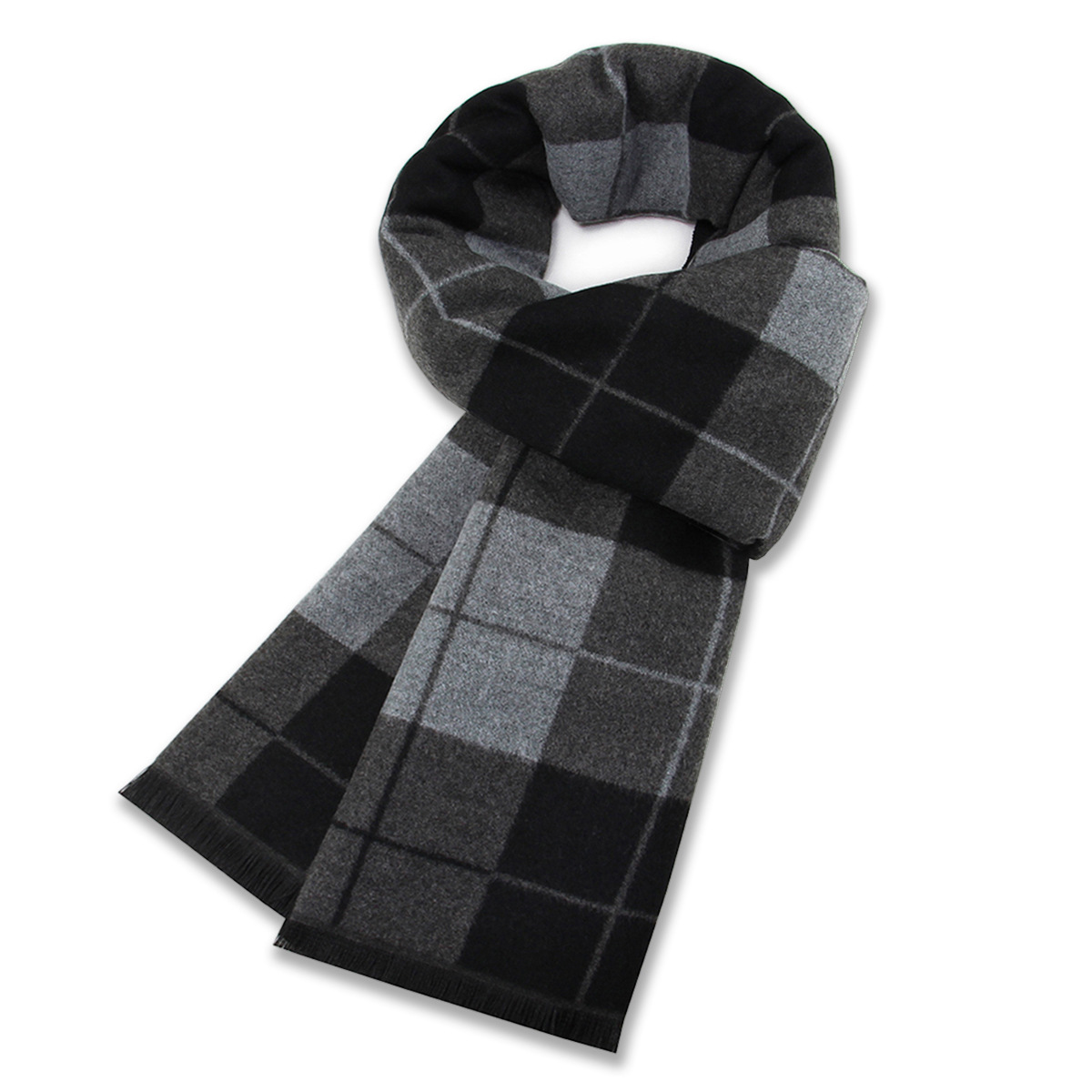 Sciarpa a quadri uomo sciarpa invernale calda business moda_voghion.com