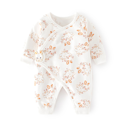 Newborn onesie baby boneless harem autumn and winter pure cotton newborn monk suit romper suit Velcro baby clothes