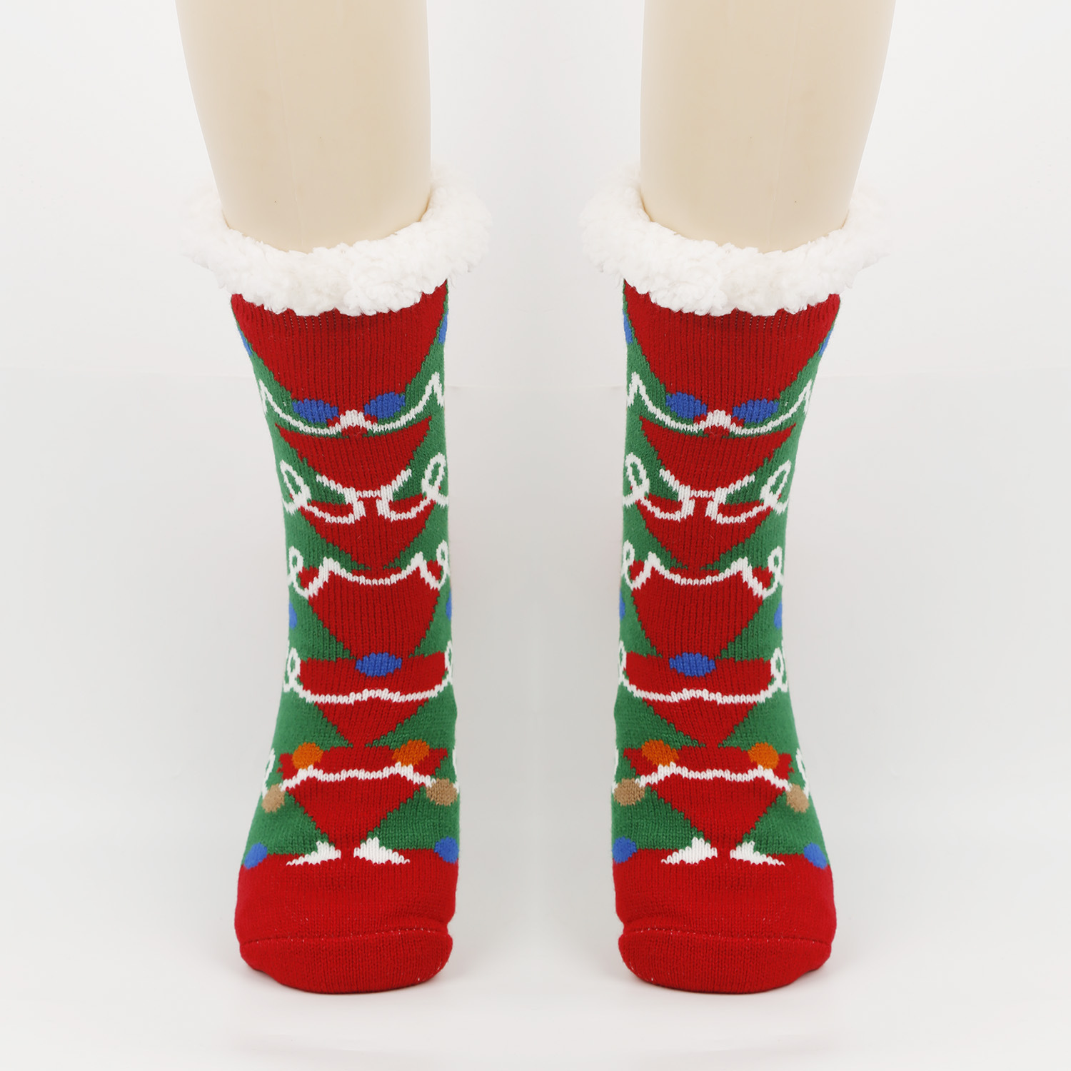 Calcetines de Navidad calcetines de piso de otoño e invierno para mujer calcetines de nieve engrosados forrados de lana calcetines de sueño en casa calcetines de alfombra