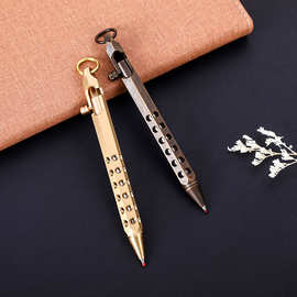 途者黄铜笔可定LOGO 复古六棱机枪笔签字笔宝珠笔 办公文具礼品笔