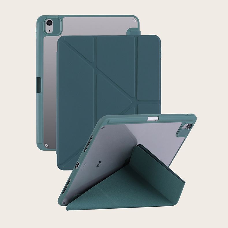 IPad保護カバー2025pad11アクリル三つ折りペン溝皮カバーpro13新型air5保護ケース|undefined