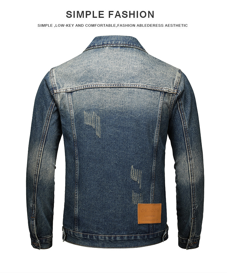 Men's Denim Jacket Loose Casual Washed Style For Spring_voghion.com
