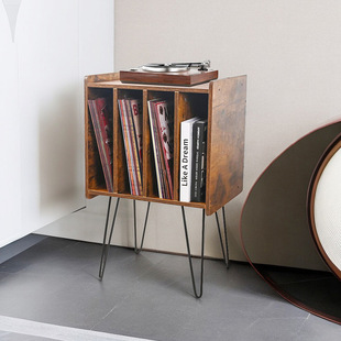 Living room bedroom four-box storage record holder with four two-line dovetail leg CD bracket cross-border exclusive