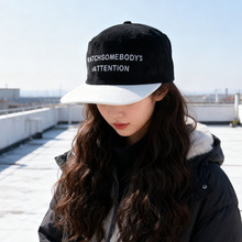 新款韩系学院风拼色鸭舌帽女韩版情侣街头百搭软顶平檐帽显脸小潮