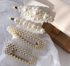 Advanced hairgrip from pearl with bow, bangs, brand hairpins, crab pin, high-quality style, Korean style