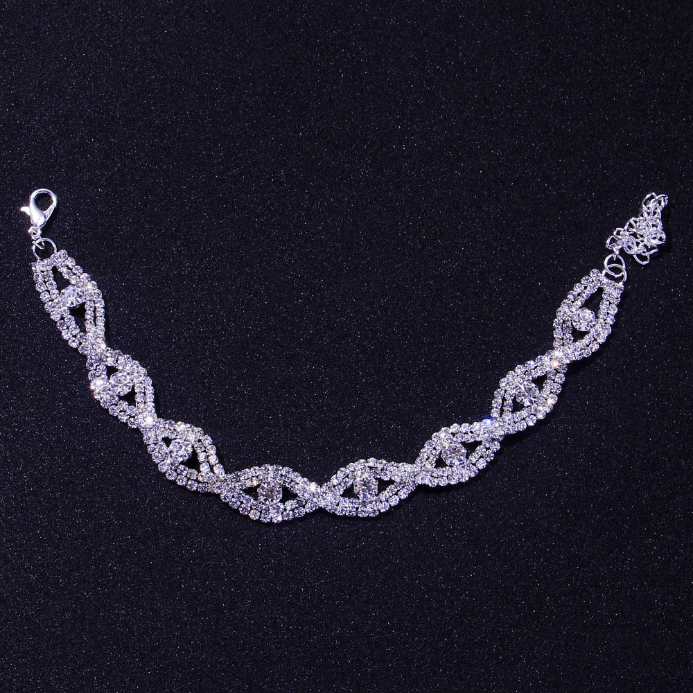 AliExpress caliente de alto grado tobillera estilo europeo y americano rhinestone simple completo diamante ojo tobillera accesorios tobillera