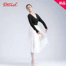 笛雀儿秋冬舞蹈服毛衣镂空针织衫交叉领圆领成人练功服女【特惠】