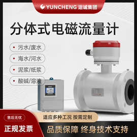 分体式电磁流量计液体污水海水市政管道防腐分体式电磁流量传感器