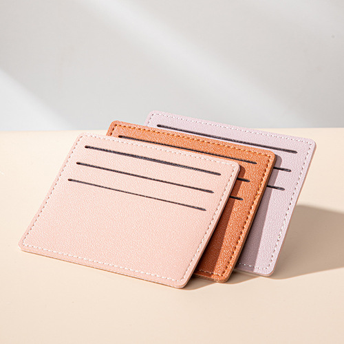 Card holder wholesale leather change credit card ID photo card holder card holder pu mini thin and light business card holder
