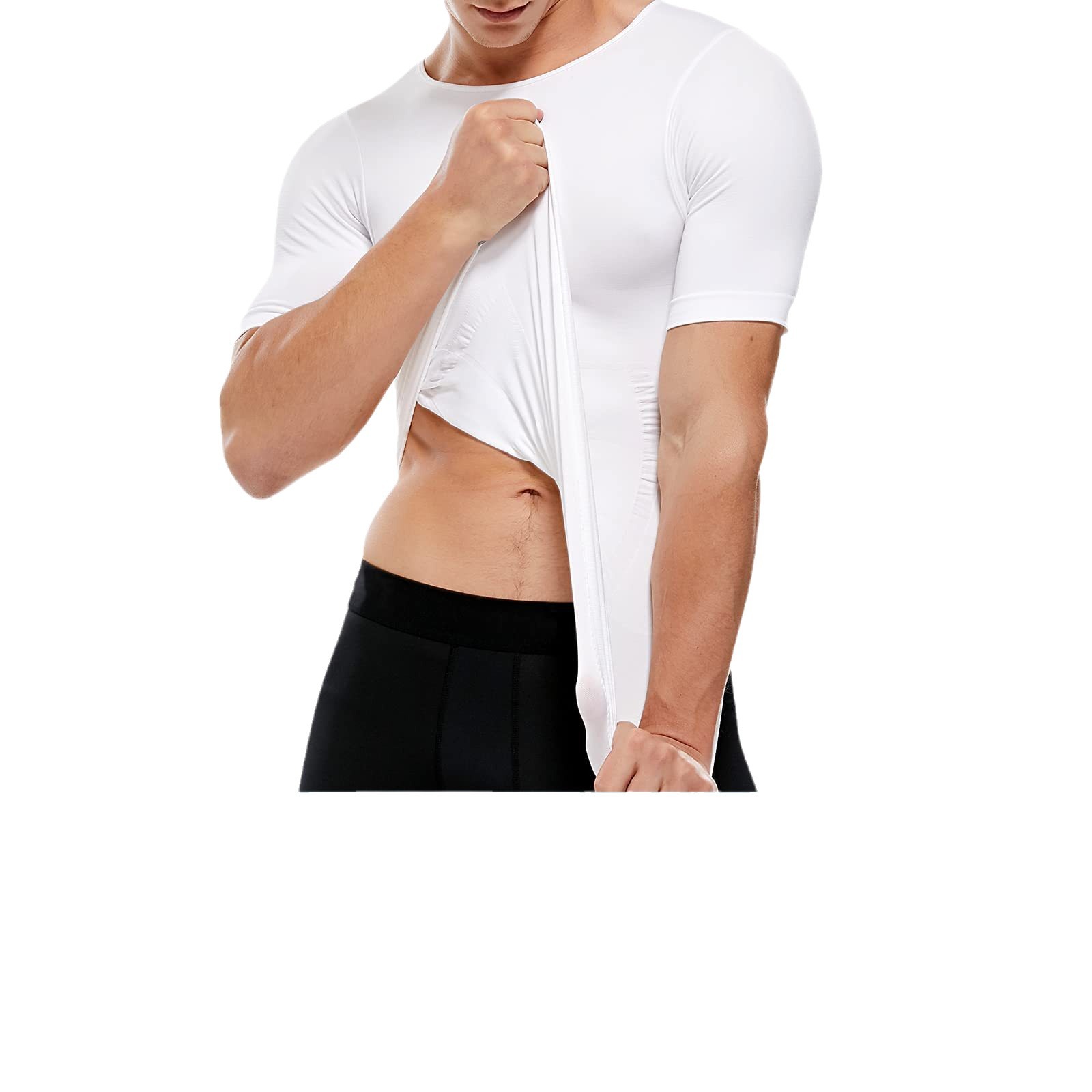 Bestseller: Figurformende Weste für Herren mit Brustbinder, kurzärmelig, mit überkreuzten Trägern, Bauchkontrolle und elastischem Bund._voghion.com