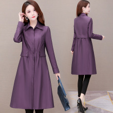 中青年女士春中长款时尚风衣中年妈妈休闲收腰外套30-40-50岁过膝