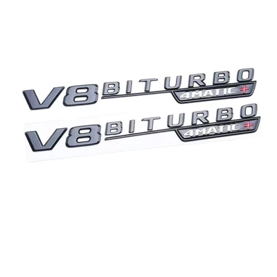 Suitable for Mercedes-Benz Modified Amg Fender Side Label V8 Biturbo4Matic+ Door Label Fender Car Sticker (Car logo) - black1-pack-regardless-of-left-and-right
