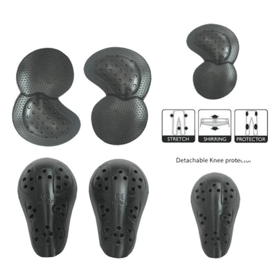 Motorcycle Riding Equipment Protective Gear Thickeneded Anti-Fall Black Knee Pads and Leg Pads and Crotch Pads Four-Piece Set (Motorcycle Safety Supplies)