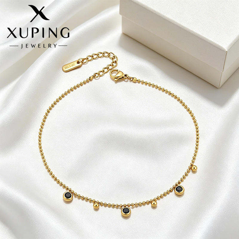 Xuping geometría redonda tobillar de acero inoxidable moda nicho personalidad de vacaciones de verano pie de viento adornamiento al por mayor mujer