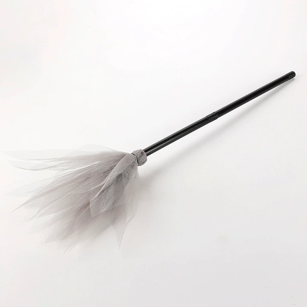 Gray hard mesh broom