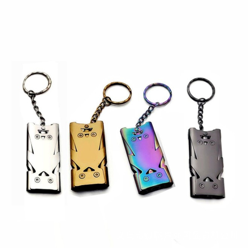 Factory direct three-tube whistle outdoor survival whistle field equipment EDC explosive high-frequency survival metal whistle Factory direct three-tube whistle outdoor survival whistle field equipment EDC explosive high-frequency survival metal whistle