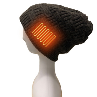 Outdoor Winter Warm Heated Hat Knitted Hat Electric Heating Hat Fixed Goods Can Be Customized