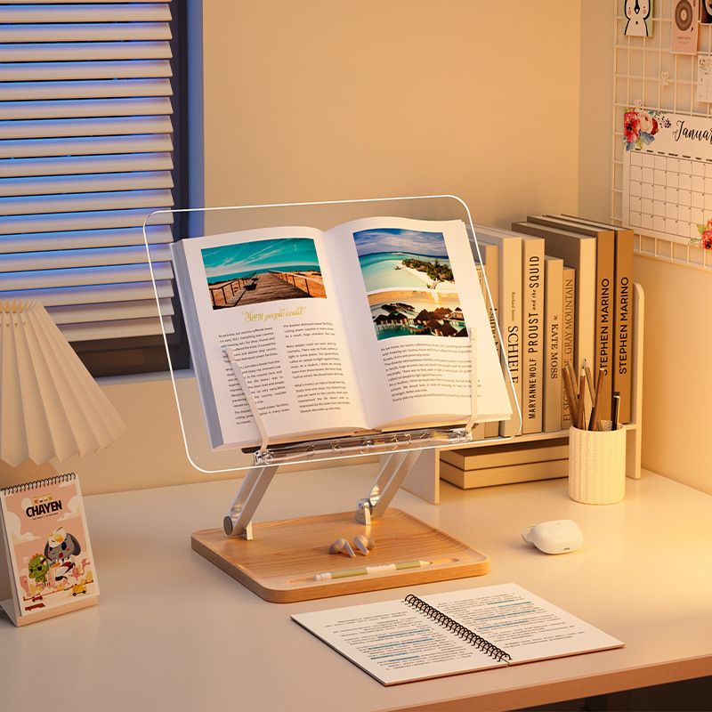 Epp Reading Rack Transparent Acrylic Student Desktop Reading Rack Flat Notebook Painting Stand Desktop Storage