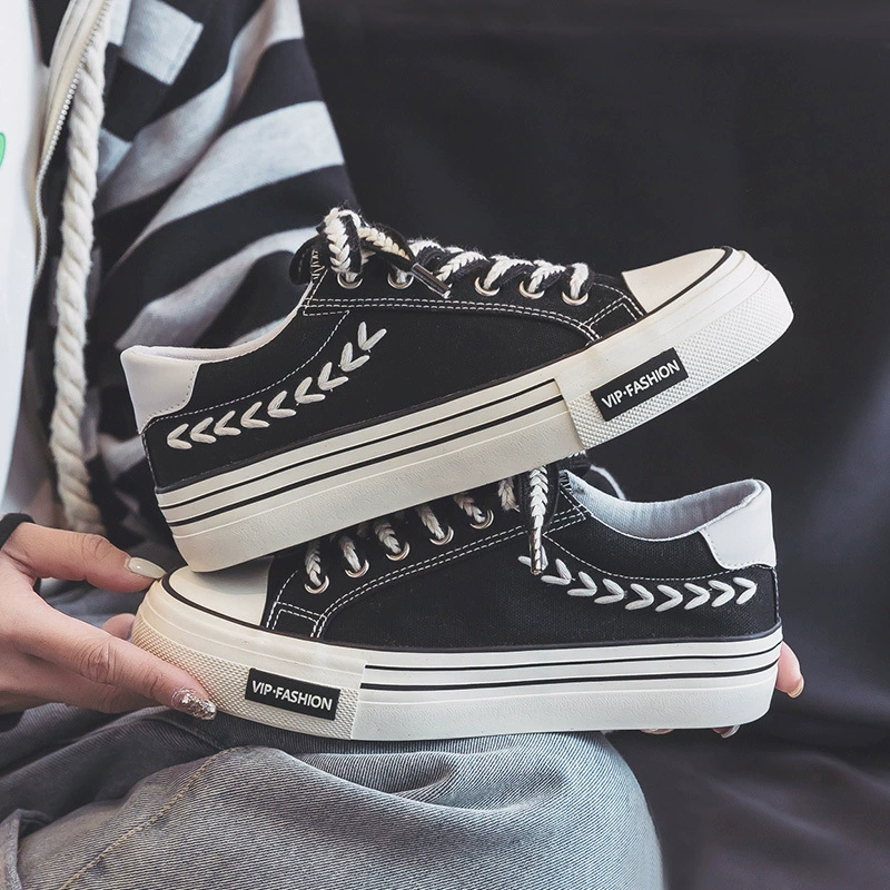 Толстая подошва пшеницы парусиновая обувь женская обувь Джокер Весенняя тонкая ниша Дизайн Повседневная дышащая обувь на тарелках производители оптом