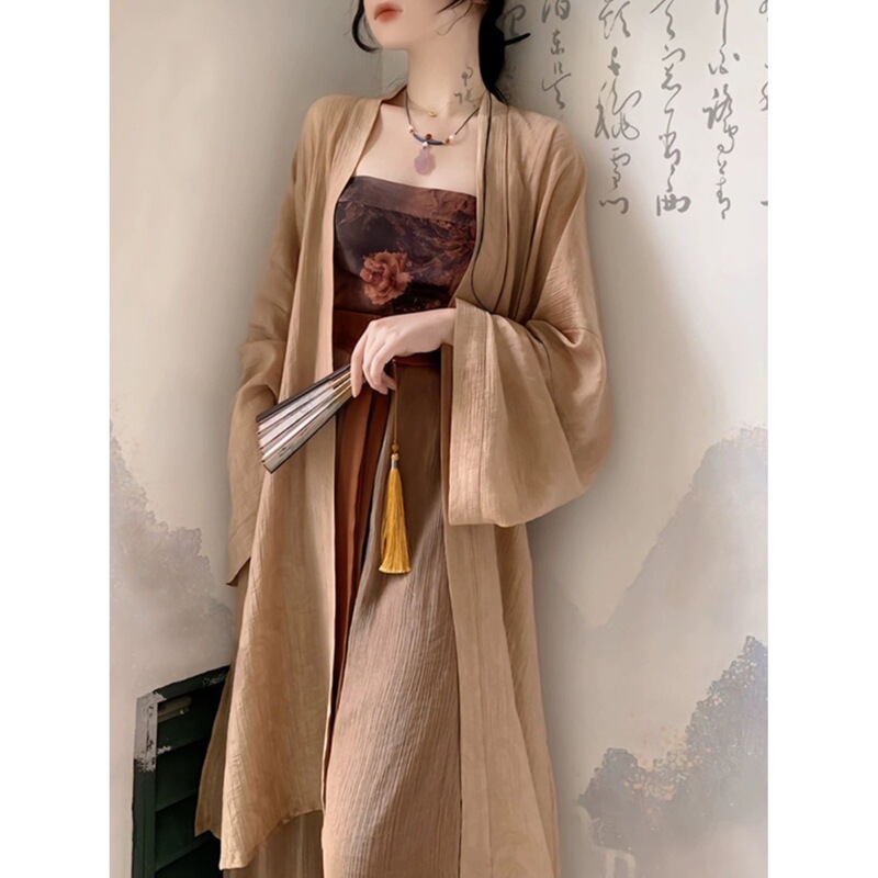 Original Changgan Temple Commuter Chinese Style Song Dynasty-Style Fufeng Daily Spring/Summer Han Elements Improved Song Pants Hanfu Women's Front-Opening Outfit Original Changgan Temple Commuter Chinese Style Song Dynasty-Style Fufeng Daily Spring/Summer Han Elements Improved Song Pants Hanfu Women's Front-Opening Outfit