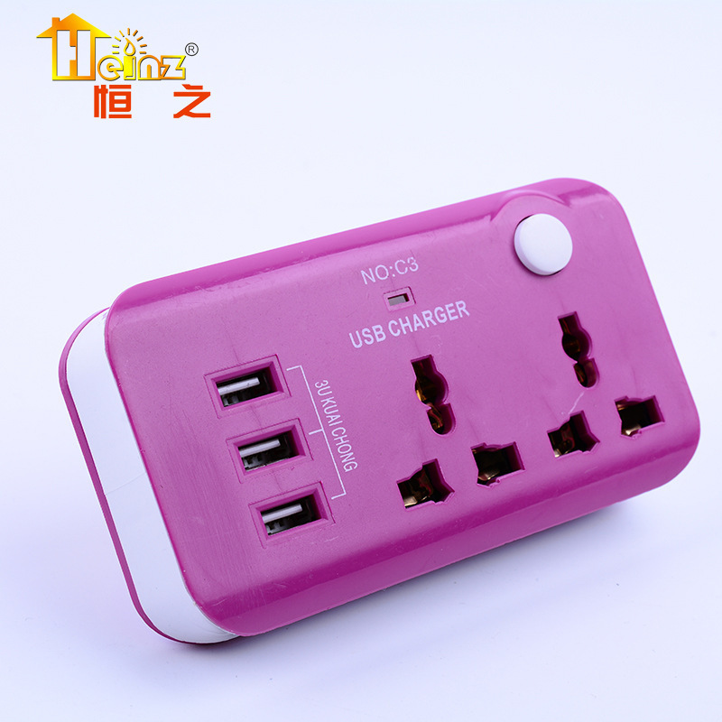 Enchufe de conversión de carga USB de estilo europeo con convertidor portátil y práctico tablero de conexión estándar europeo