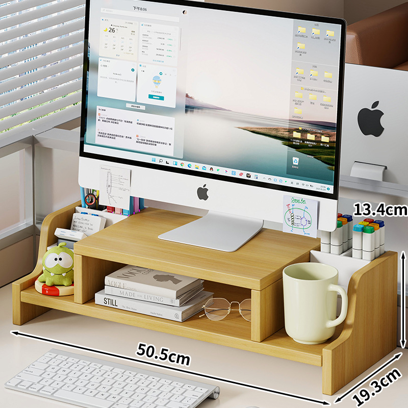A타입(펜홀더 4개 + 컵홀더 + 후면 패널 포함) - 원목 색상