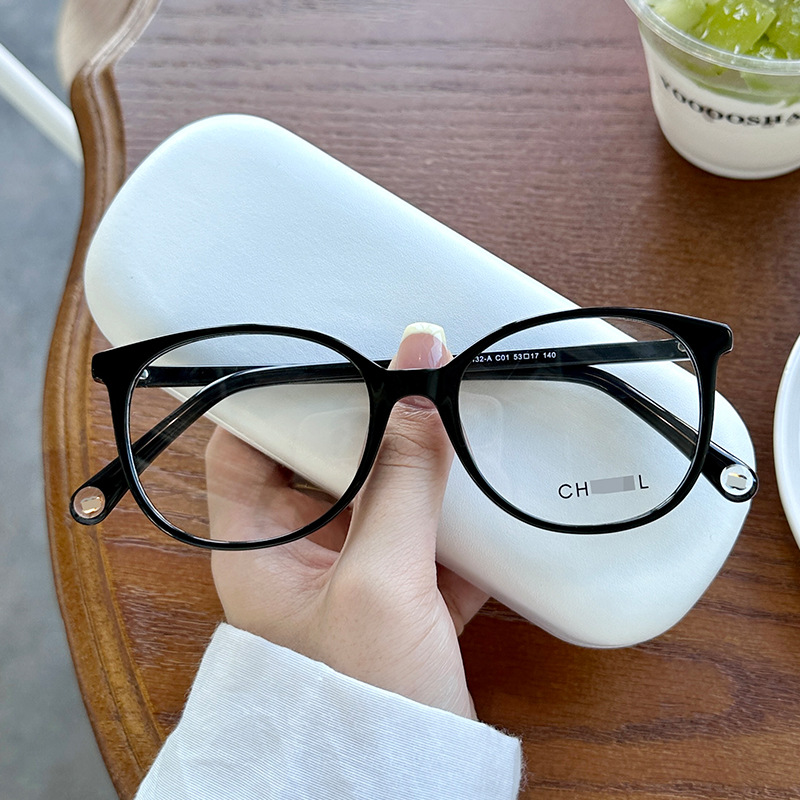 xiaohongshu popular ch3432 classic style glasses frame simple plain glasses frame female slimming with myopic glasses option degrees