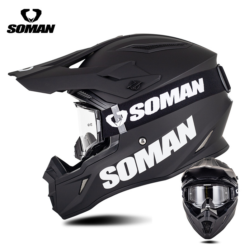 Motosiklet kaskı (dəbilqə) | Motuoche Helmet Full Face - matte-black-with-transparent-black-s