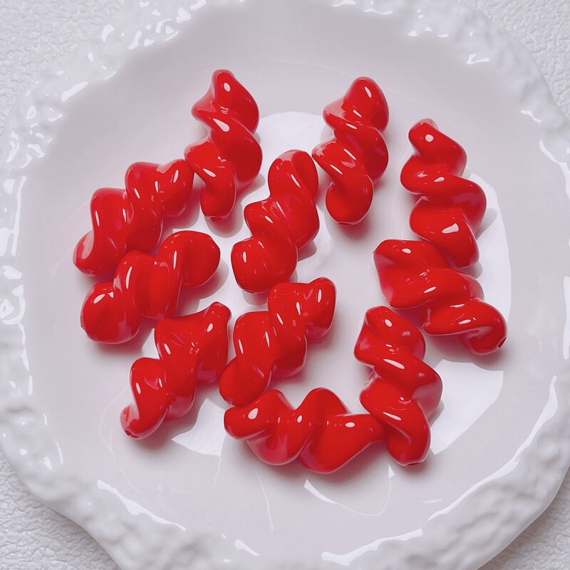 高饱和多巴胺烤漆螺旋浪味仙直孔串珠DIY手机链钥匙扣饰品配件|undefined