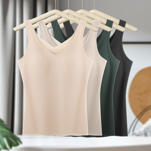 Ice silk seamless long vest hidden chest pad a piece of ice silk base clothing yoga casual comfortable underwear wholesale