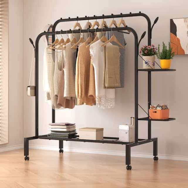 [업그레이드된 수납선반] 블랙-롤러-110CM