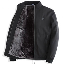 2秋冬季加绒加厚立领夹克衫2023年新款中年男士上衣春秋装2111款