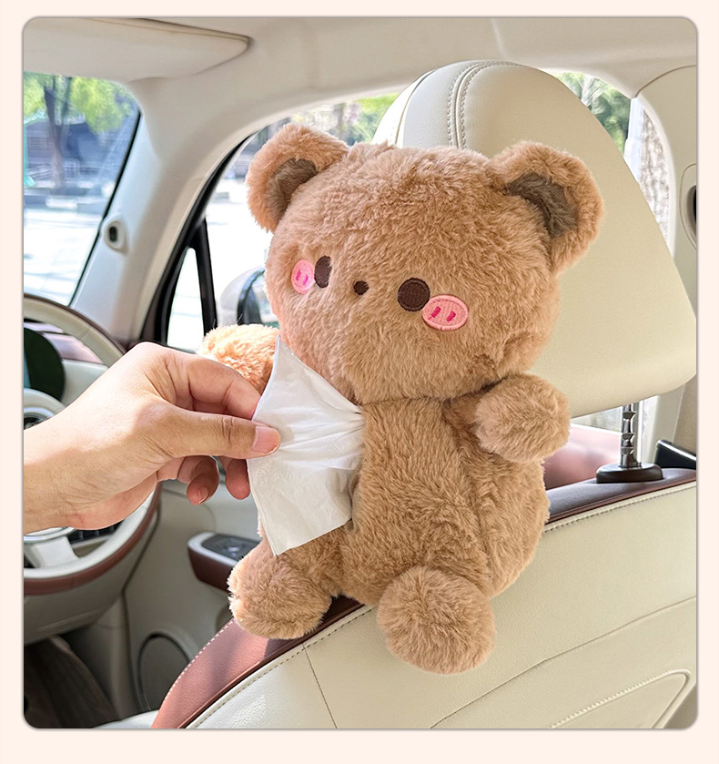 Car Tissue Box Cute Cartoon Car Seat Back Hanging Paper Cover Creative Decorative Car Tissue Box for Women