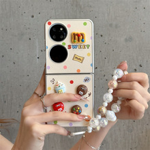 立体M豆电镀小羊皮适用华为Pocket2手机壳折叠屏P50PocketS保护套