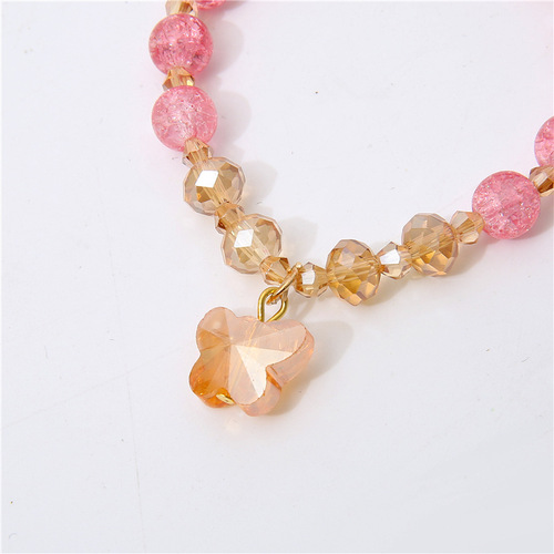 New Japanese & Korean Trendy Crystal Beaded Bracelet for Women, Literary Student DIY, Unique Design Crystal Butterfly Bracelet, Cross-Border