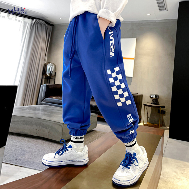 Little maven European and American velvet children's trousers winter thickened warm boys' pants medium and small children's casual pants